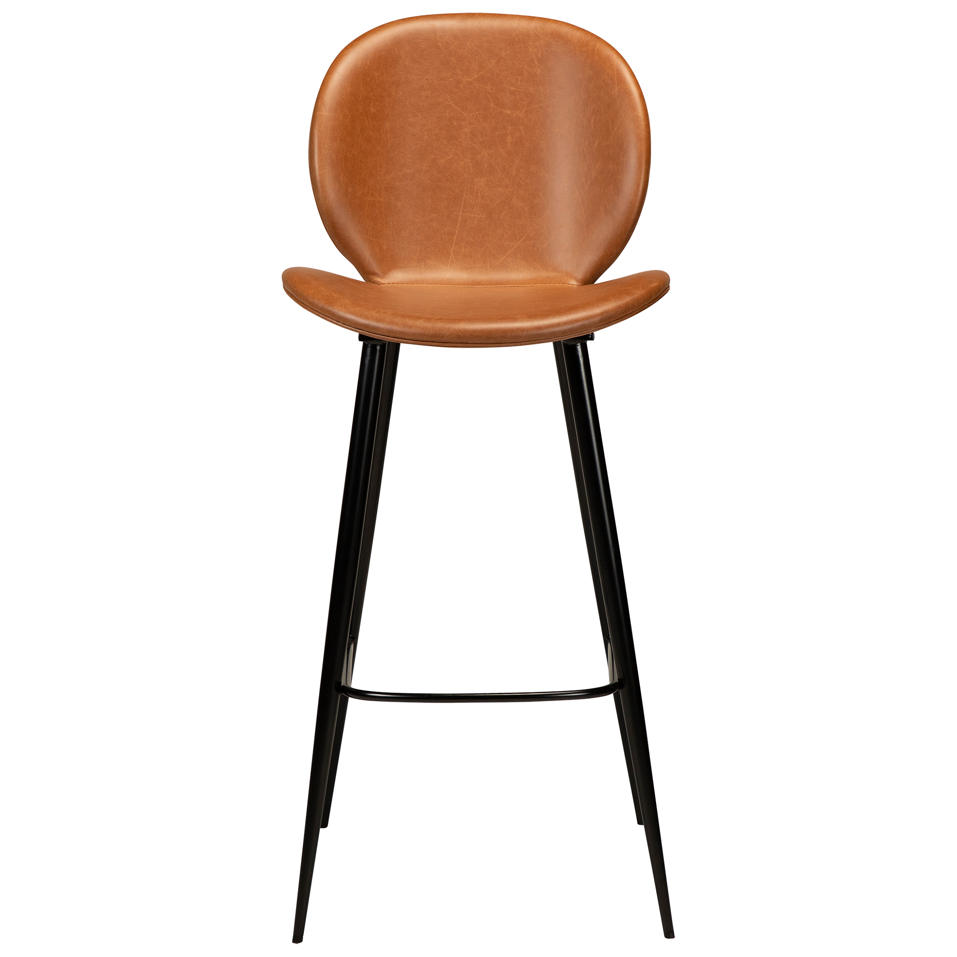 [var:Bezug=Vintage hellbraunes Kunstleder mit runden schwarzen Beinen] CLOUD Barhocker