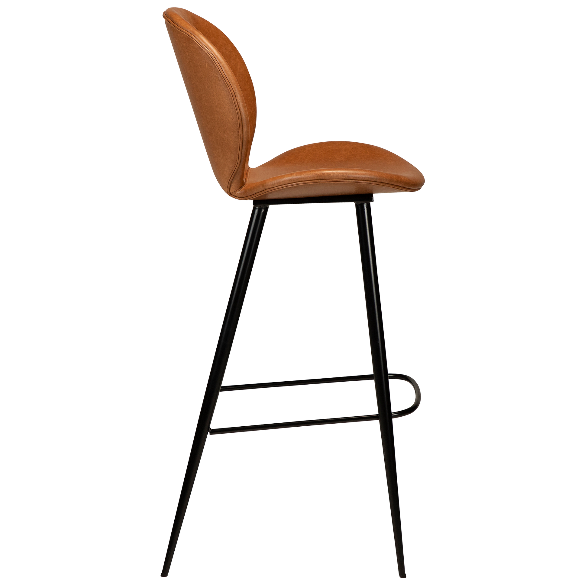 [var:Bezug=Vintage hellbraunes Kunstleder mit runden schwarzen Beinen] CLOUD Barhocker