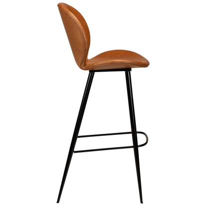 [var:Bezug=Vintage hellbraunes Kunstleder mit runden schwarzen Beinen] CLOUD Barhocker