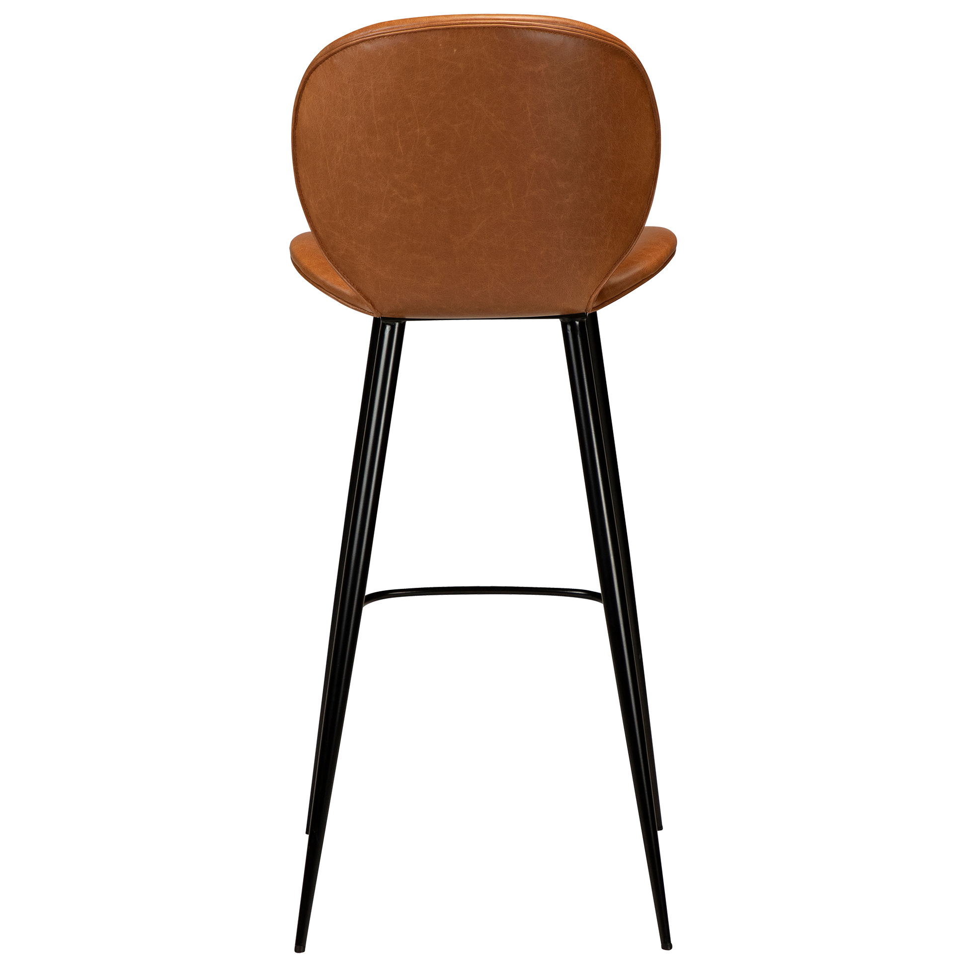 [var:Bezug=Vintage hellbraunes Kunstleder mit runden schwarzen Beinen] CLOUD Barhocker