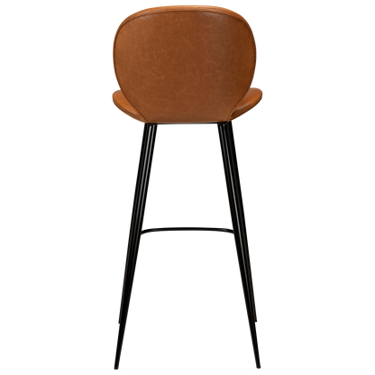 [var:Bezug=Vintage hellbraunes Kunstleder mit runden schwarzen Beinen] CLOUD Barhocker