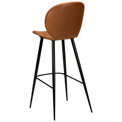 [var:Bezug=Vintage hellbraunes Kunstleder mit runden schwarzen Beinen] CLOUD Barhocker