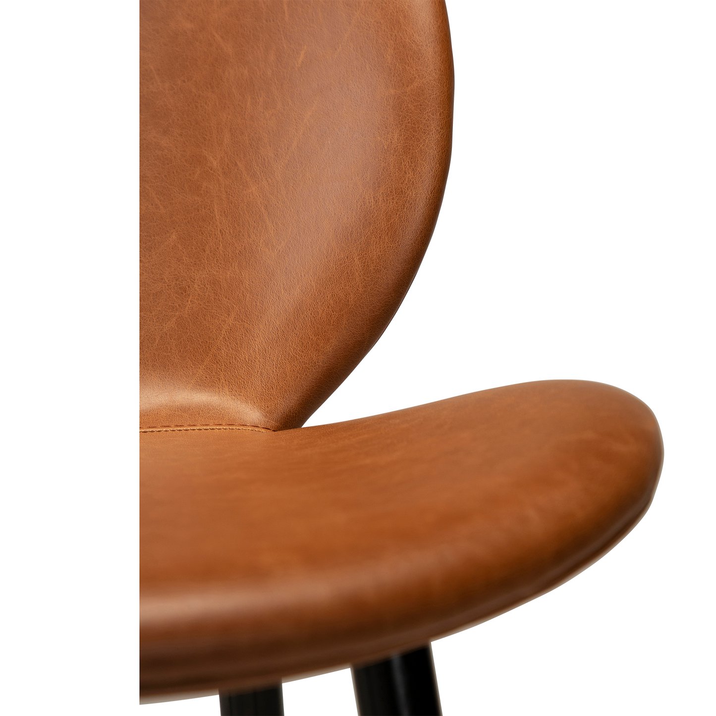 [var:Bezug=Vintage hellbraunes Kunstleder mit runden schwarzen Beinen] CLOUD Barhocker