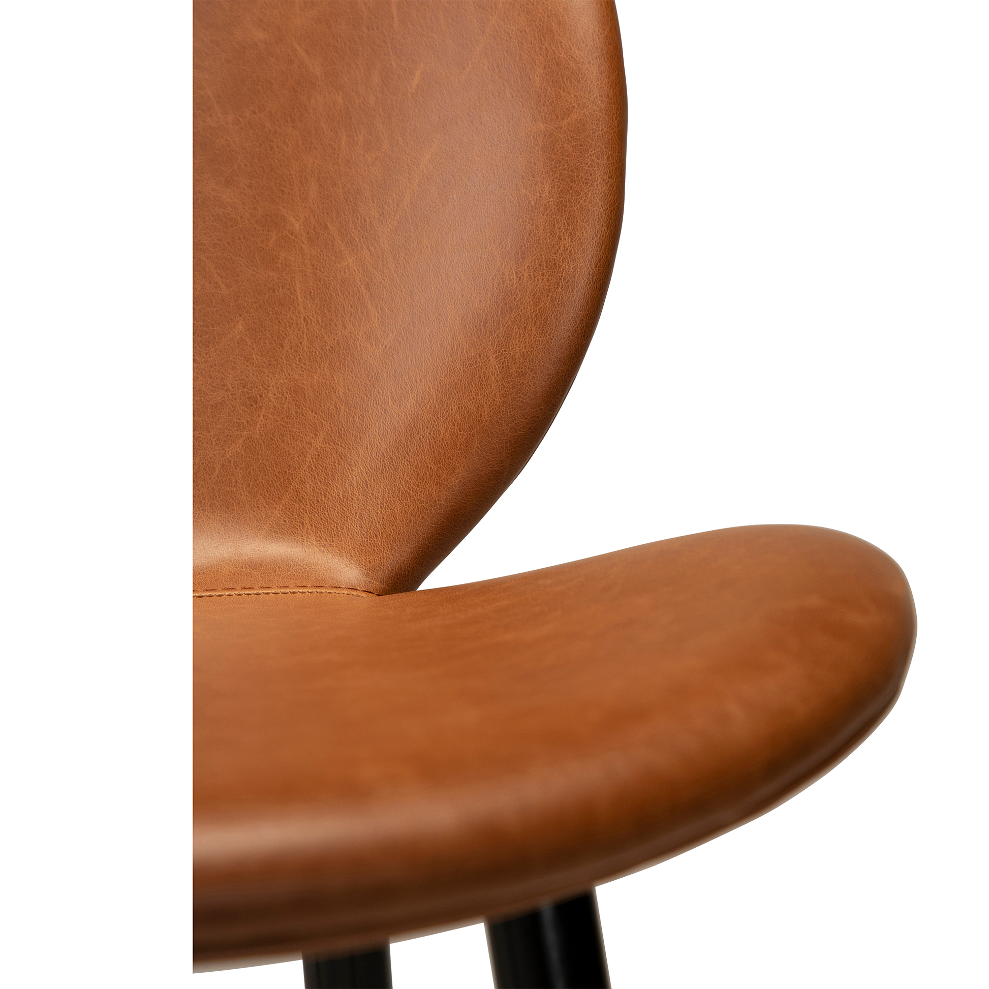 [var:Bezug=Vintage hellbraunes Kunstleder mit runden schwarzen Beinen] CLOUD Barhocker