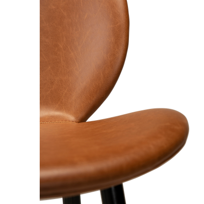 [var:Bezug=Vintage hellbraunes Kunstleder mit runden schwarzen Beinen] CLOUD Barhocker