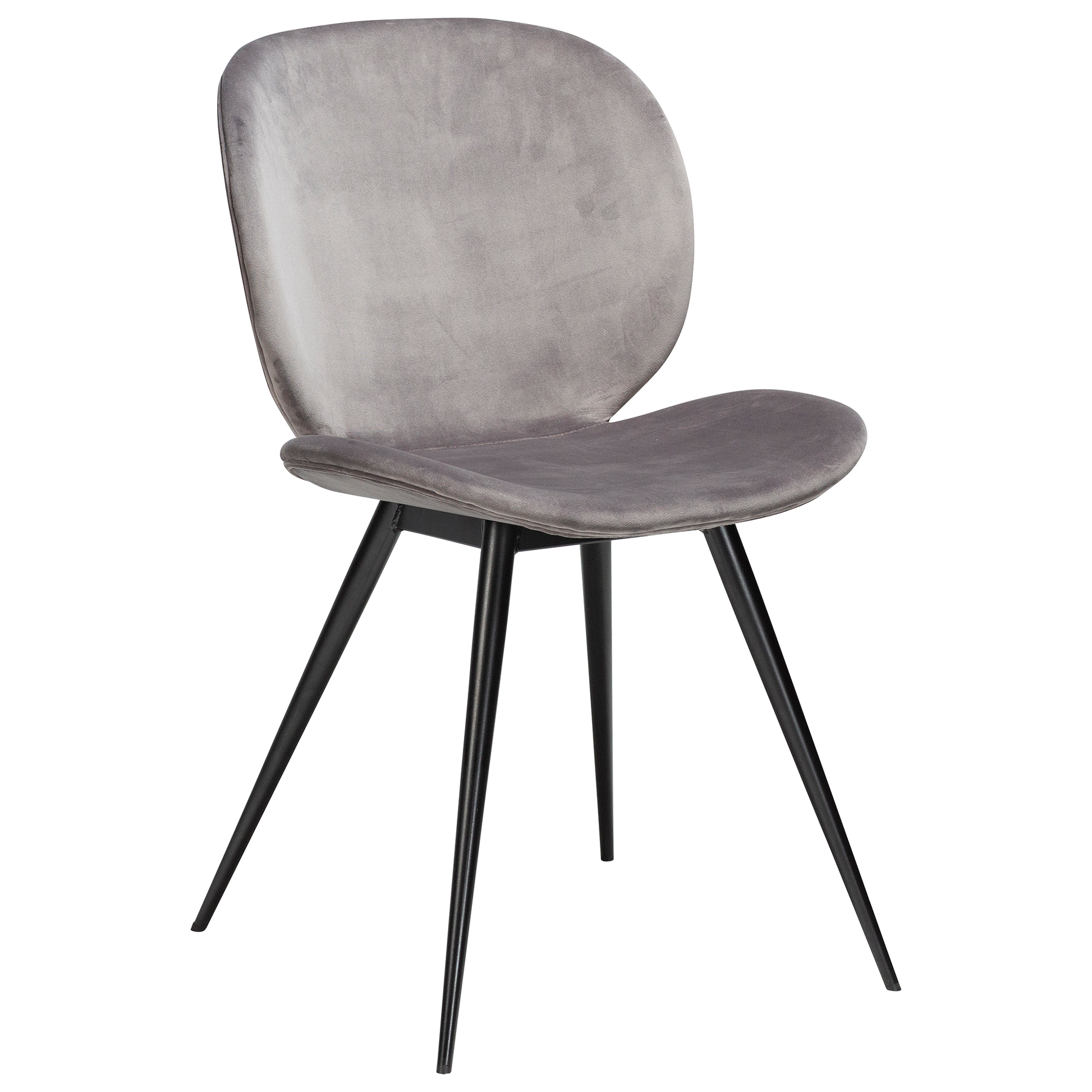 [var:Bezug=Alu Samt mit runden schwarzen Beinen] CLOUD Stuhl