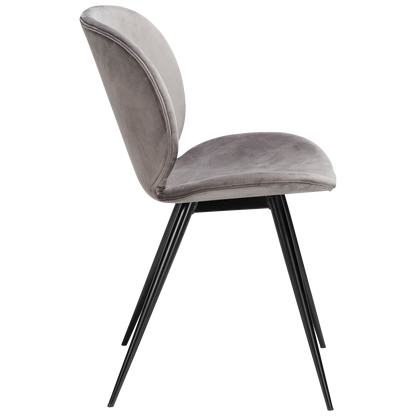 [var:Bezug=Alu Samt mit runden schwarzen Beinen] CLOUD Stuhl