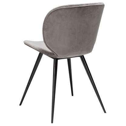 [var:Bezug=Alu Samt mit runden schwarzen Beinen] CLOUD Stuhl