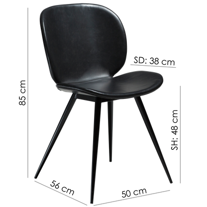 [var:Bezug=Alu Samt mit runden schwarzen Beinen] CLOUD Stuhl