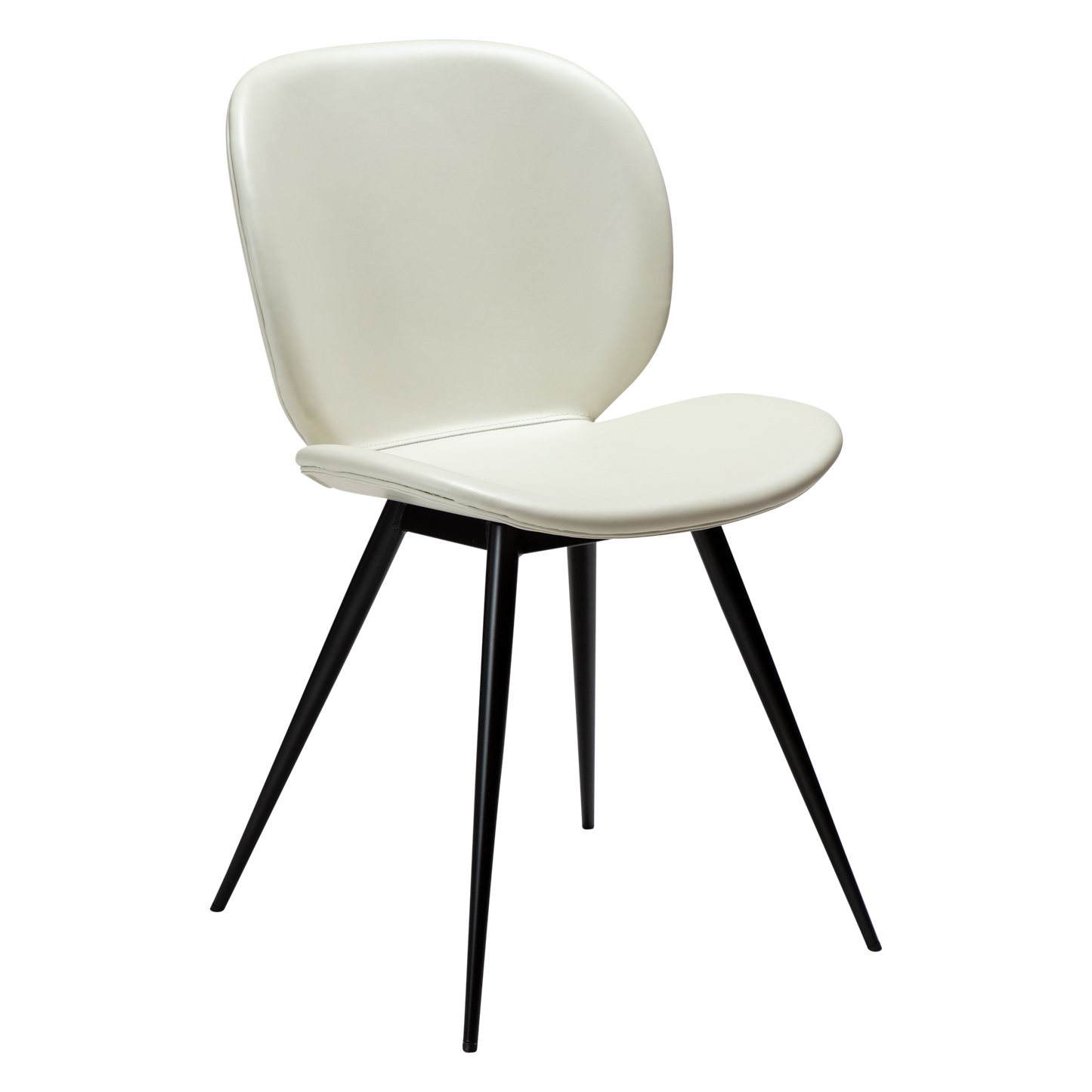 [var:Bezug=Knochenweißes Kunstleder mit schwarzen Beinen] CLOUD Stuhl