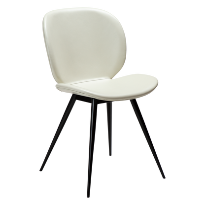 [var:Bezug=Knochenweißes Kunstleder mit schwarzen Beinen] CLOUD Stuhl