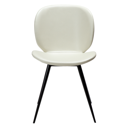 [var:Bezug=Knochenweißes Kunstleder mit schwarzen Beinen] CLOUD Stuhl