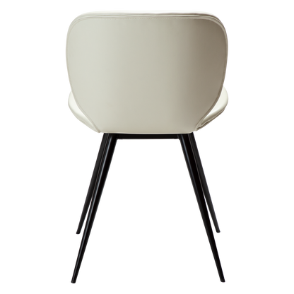 [var:Bezug=Knochenweißes Kunstleder mit schwarzen Beinen] CLOUD Stuhl