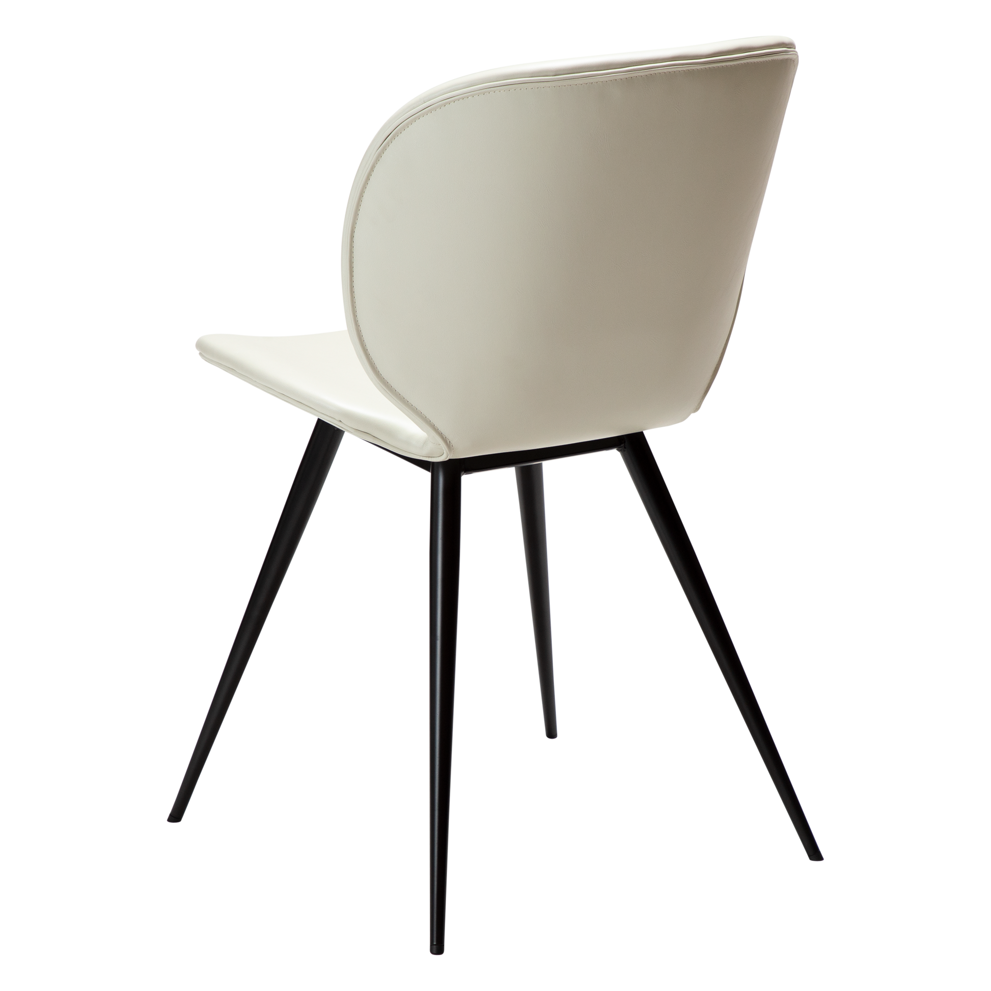 [var:Bezug=Knochenweißes Kunstleder mit schwarzen Beinen] CLOUD Stuhl