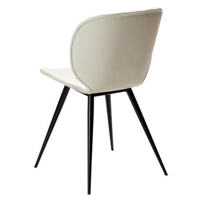 [var:Bezug=Knochenweißes Kunstleder mit schwarzen Beinen] CLOUD Stuhl