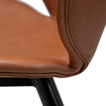 [var:Bezug=Kognak Kunstleder mit schwarzen Beinen] CLOUD Stuhl