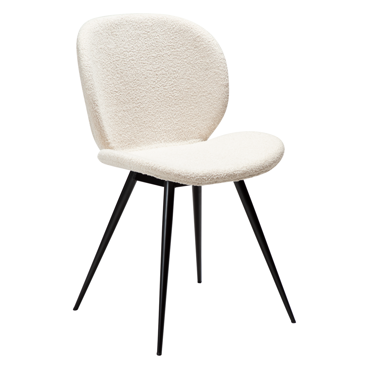 [var:Bezug=taubenfarben RPES Bouclé-Stoff mit schwarzen Beinen] CLOUD Stuhl