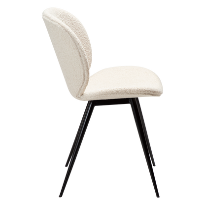 [var:Bezug=taubenfarben RPES Bouclé-Stoff mit schwarzen Beinen] CLOUD Stuhl