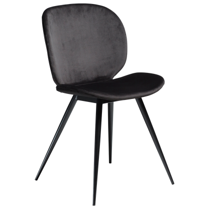 [var:Bezug=Meteoriten schwarzes Samt mit runden schwarzen Beinen] CLOUD Stuhl