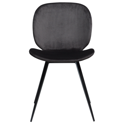 [var:Bezug=Meteoriten schwarzes Samt mit runden schwarzen Beinen] CLOUD Stuhl