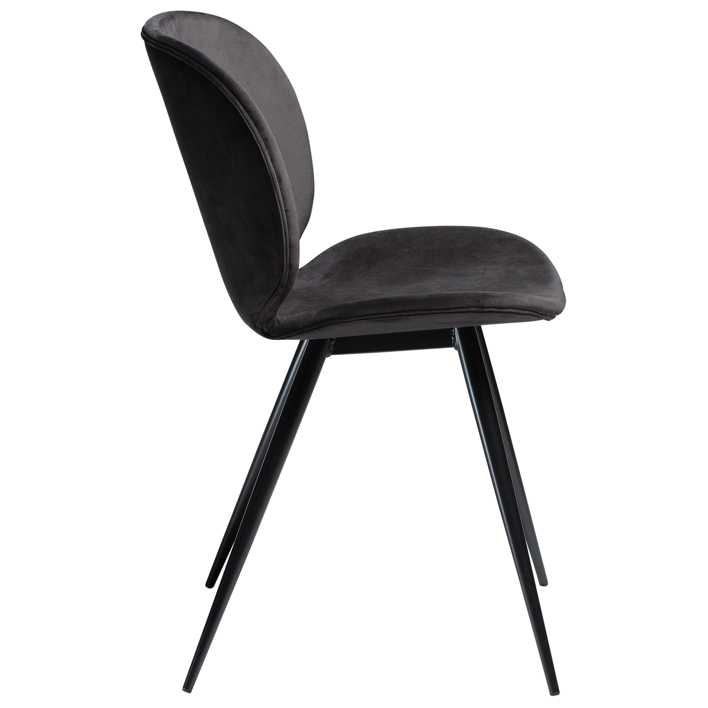 [var:Bezug=Meteoriten schwarzes Samt mit runden schwarzen Beinen] CLOUD Stuhl