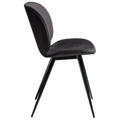 [var:Bezug=Meteoriten schwarzes Samt mit runden schwarzen Beinen] CLOUD Stuhl