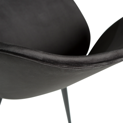 [var:Bezug=Meteoriten schwarzes Samt mit runden schwarzen Beinen] CLOUD Stuhl
