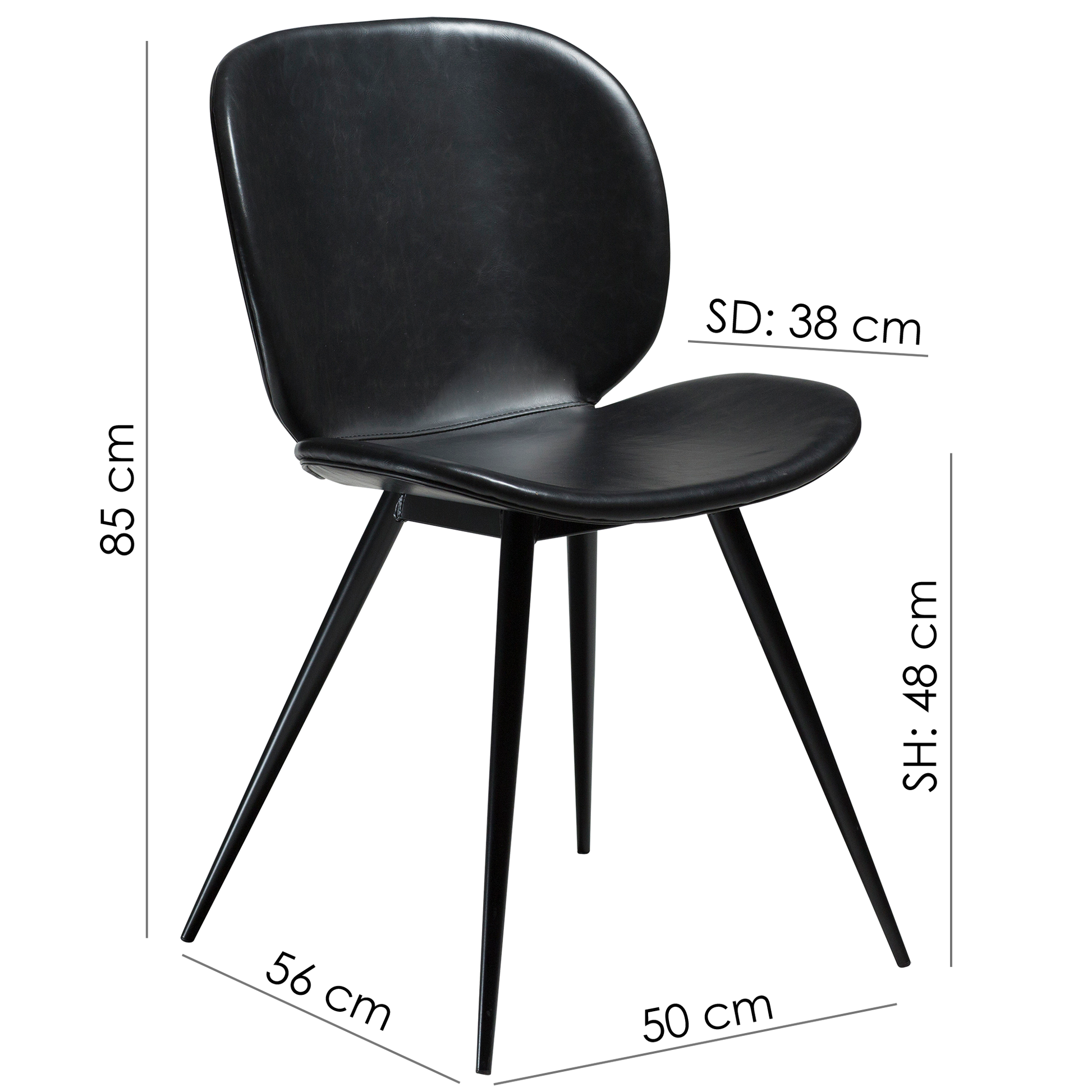 [var:Bezug=Meteoriten schwarzes Samt mit runden schwarzen Beinen] CLOUD Stuhl