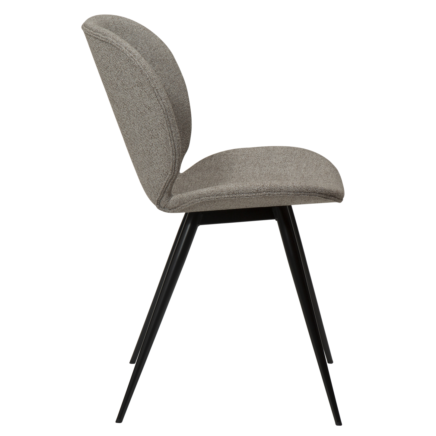 [var:Bezug=Kieselfarbener Bouclé-Stoff mit schwarzen Beinen] CLOUD Stuhl