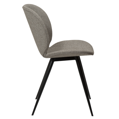 [var:Bezug=Kieselfarbener Bouclé-Stoff mit schwarzen Beinen] CLOUD Stuhl