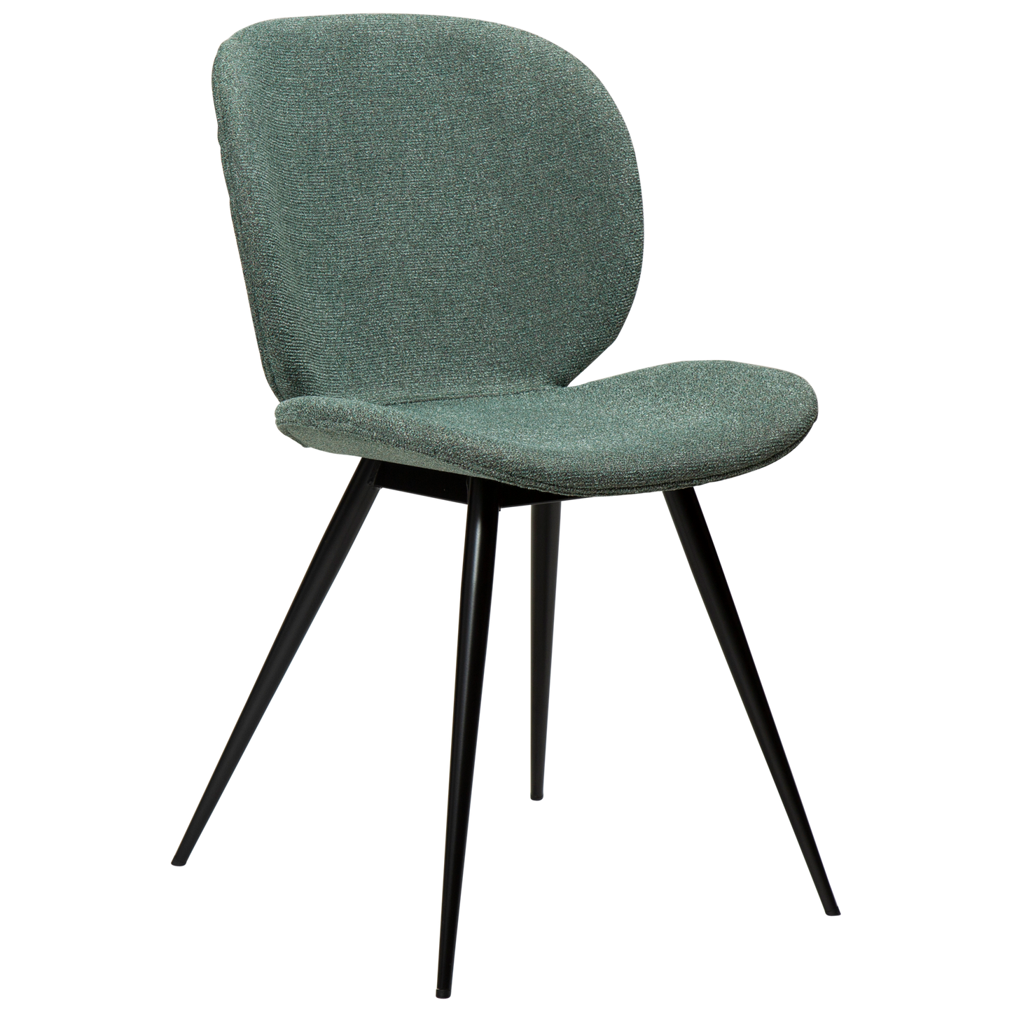[var:Bezug=Kieselgrüner Bouclé-Stoff mit schwarzen Beinen] CLOUD Stuhl