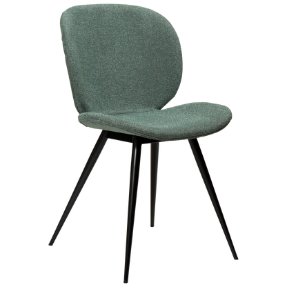 [var:Bezug=Kieselgrüner Bouclé-Stoff mit schwarzen Beinen] CLOUD Stuhl