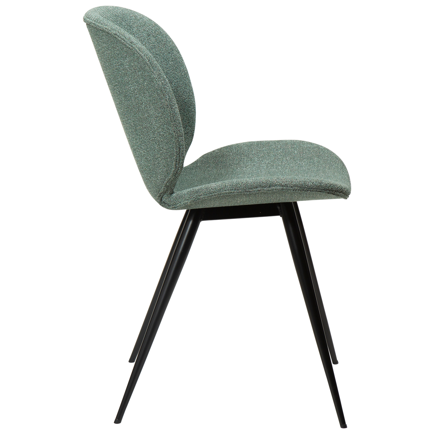 [var:Bezug=Kieselgrüner Bouclé-Stoff mit schwarzen Beinen] CLOUD Stuhl