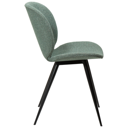 [var:Bezug=Kieselgrüner Bouclé-Stoff mit schwarzen Beinen] CLOUD Stuhl