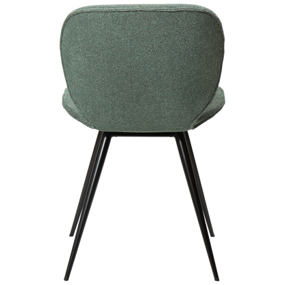 [var:Bezug=Kieselgrüner Bouclé-Stoff mit schwarzen Beinen] CLOUD Stuhl