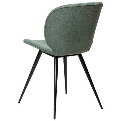 [var:Bezug=Kieselgrüner Bouclé-Stoff mit schwarzen Beinen] CLOUD Stuhl