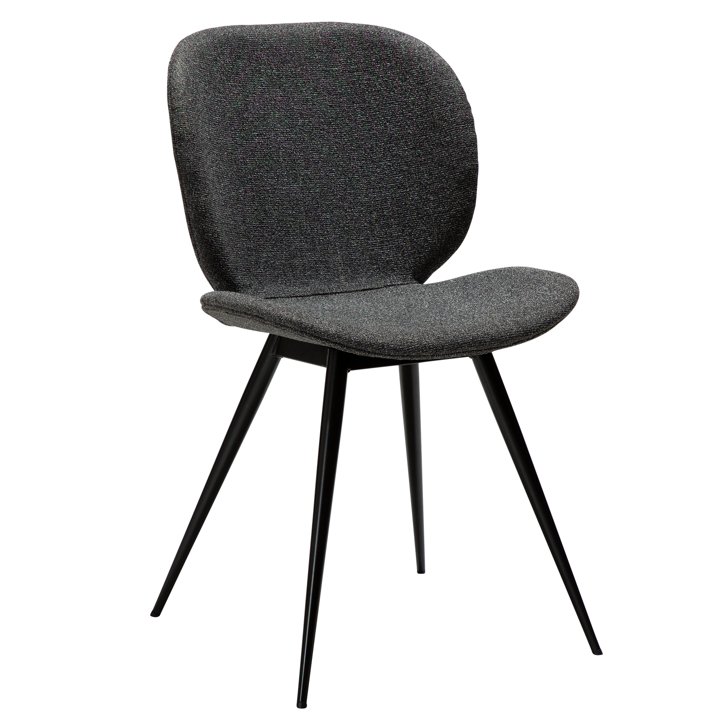 [var:Bezug=Kieselgrauer Bouclé-Stoff mit schwarzen Beinen] CLOUD Stuhl