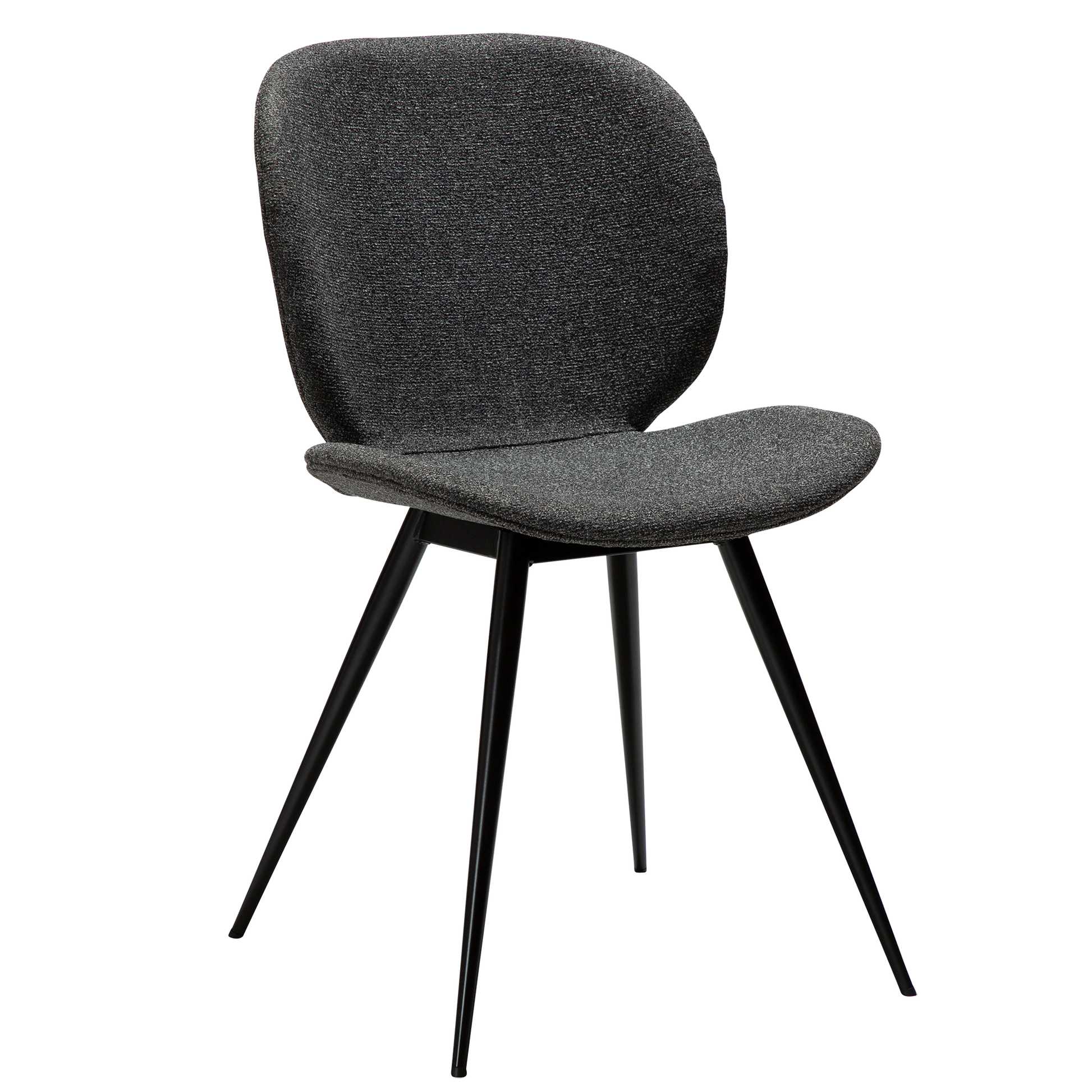 [var:Bezug=Kieselgrauer Bouclé-Stoff mit schwarzen Beinen] CLOUD Stuhl