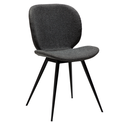 [var:Bezug=Kieselgrauer Bouclé-Stoff mit schwarzen Beinen] CLOUD Stuhl