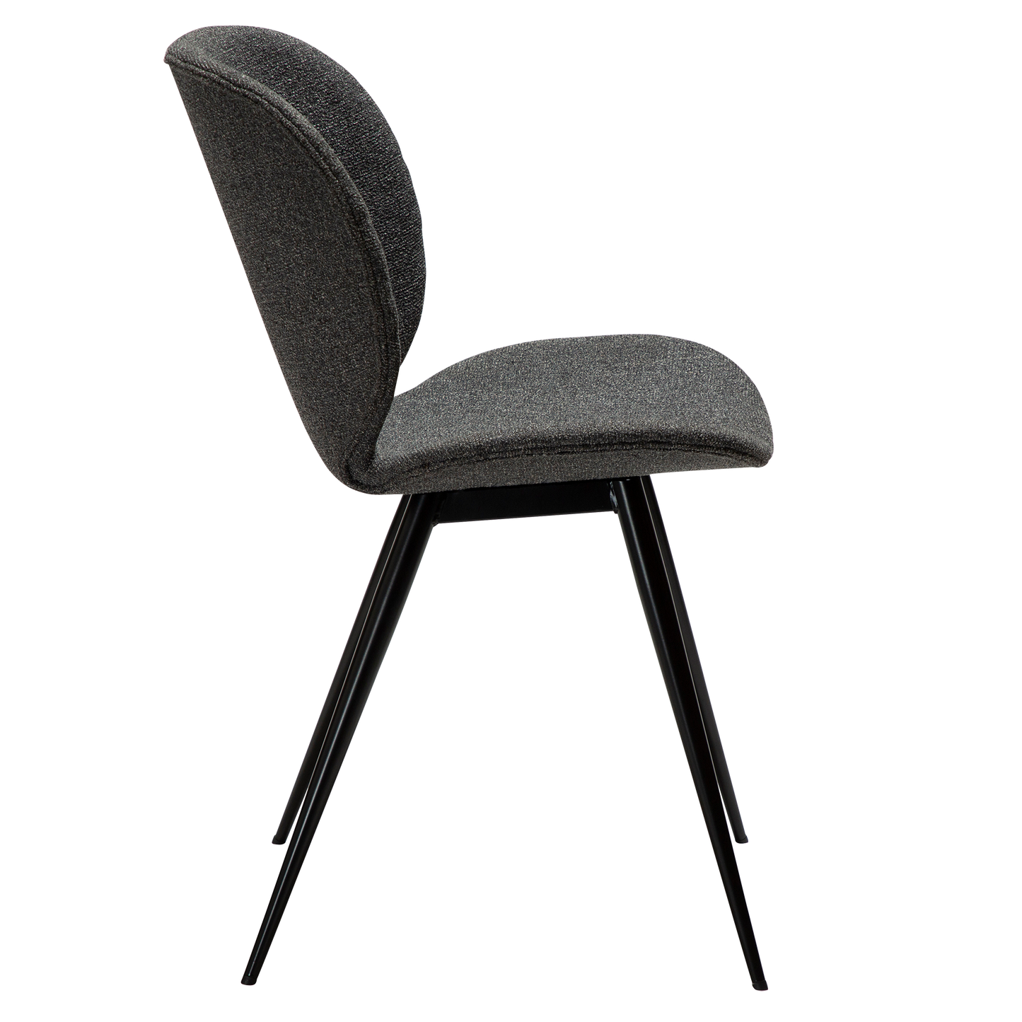 [var:Bezug=Kieselgrauer Bouclé-Stoff mit schwarzen Beinen] CLOUD Stuhl