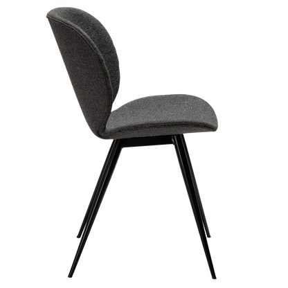 [var:Bezug=Kieselgrauer Bouclé-Stoff mit schwarzen Beinen] CLOUD Stuhl