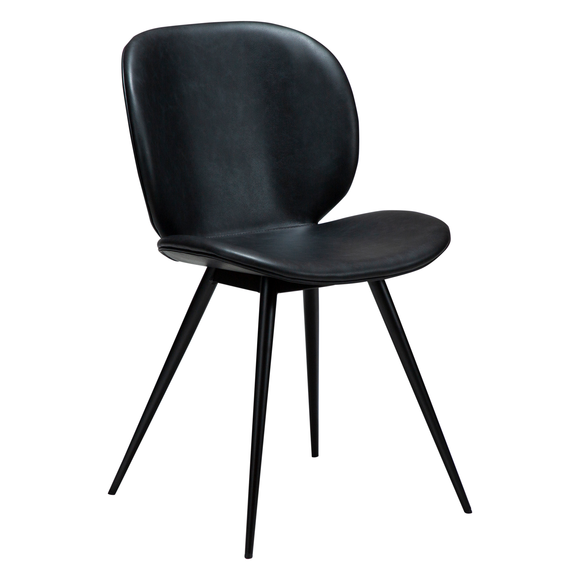 [var:Bezug=Raben-schwarzes Kunstleder mit schwarzen Beinen] CLOUD Stuhl