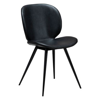 [var:Bezug=Raben-schwarzes Kunstleder mit schwarzen Beinen] CLOUD Stuhl