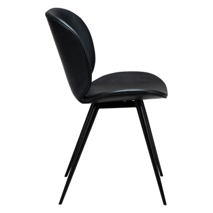 [var:Bezug=Raben-schwarzes Kunstleder mit schwarzen Beinen] CLOUD Stuhl