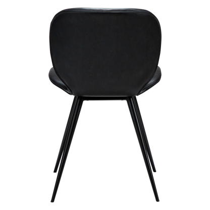 [var:Bezug=Raben-schwarzes Kunstleder mit schwarzen Beinen] CLOUD Stuhl