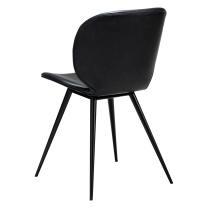 [var:Bezug=Raben-schwarzes Kunstleder mit schwarzen Beinen] CLOUD Stuhl