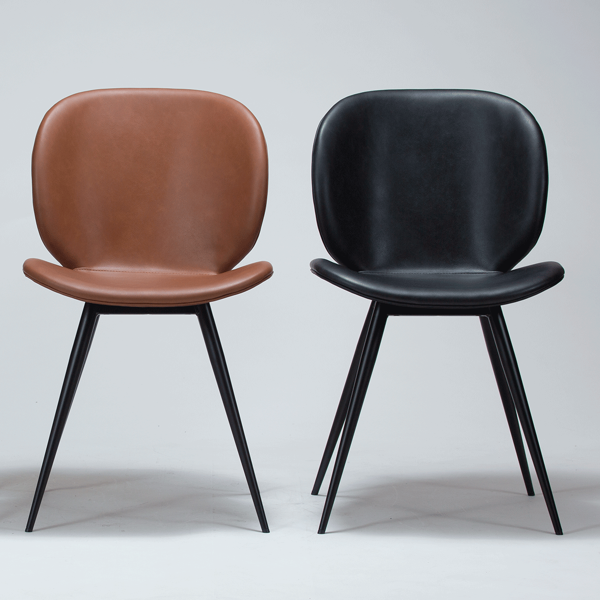 [var:Bezug=Raben-schwarzes Kunstleder mit schwarzen Beinen] CLOUD Stuhl