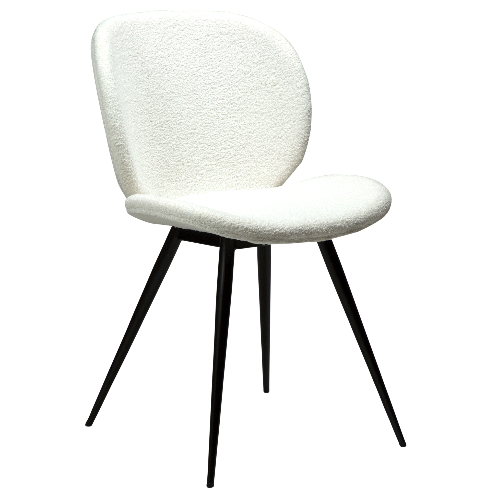 [var:Bezug=Schnee RPES Bouclé-Stoff mit schwarzen Beinen] CLOUD Stuhl