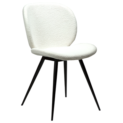 [var:Bezug=Schnee RPES Bouclé-Stoff mit schwarzen Beinen] CLOUD Stuhl