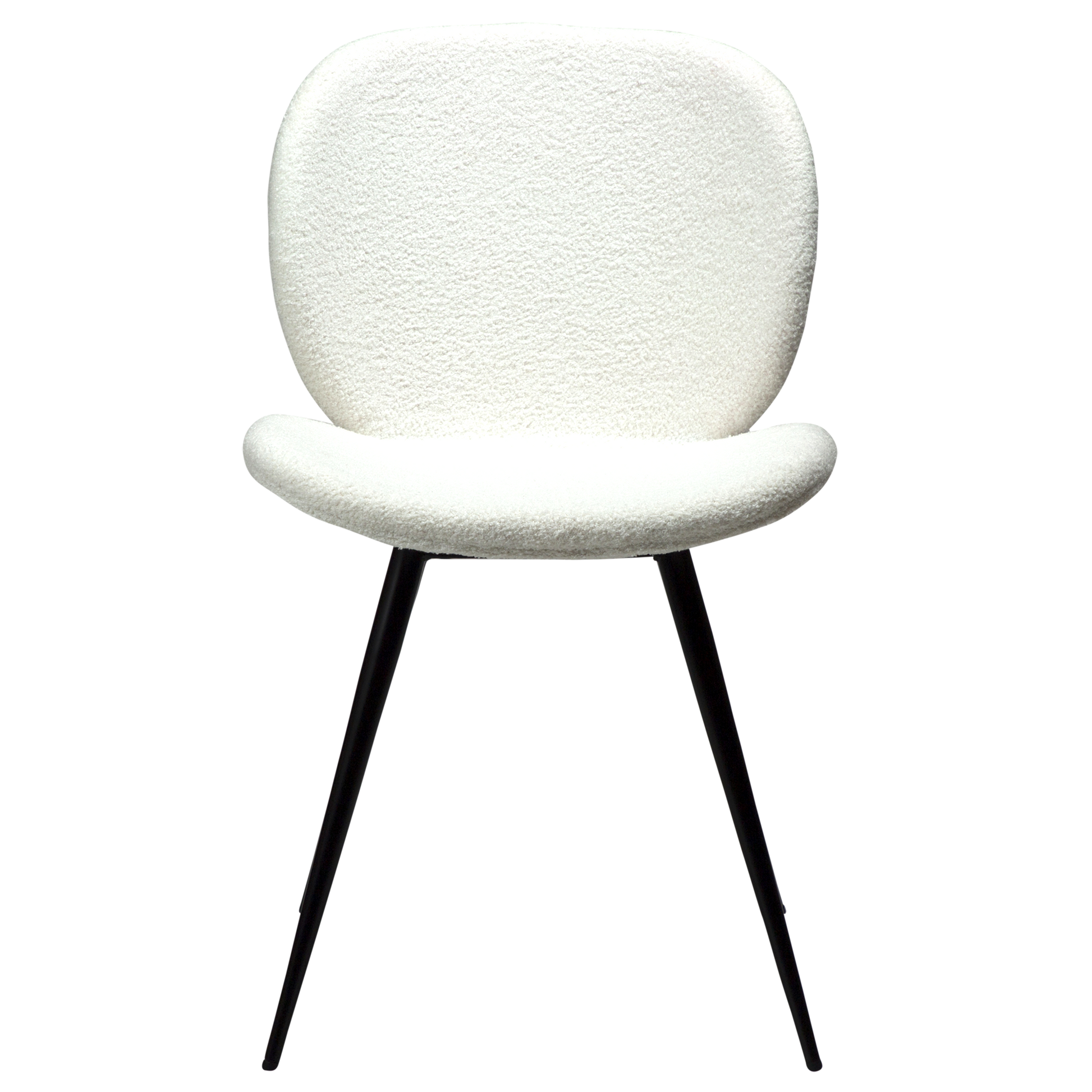 [var:Bezug=Schnee RPES Bouclé-Stoff mit schwarzen Beinen] CLOUD Stuhl